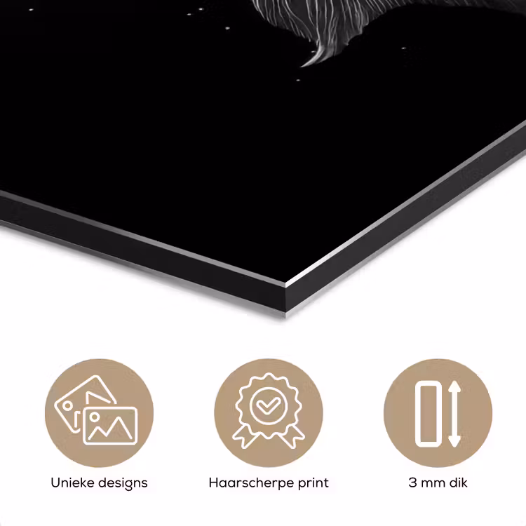 Aluminium schilderij - Koi - Vis - Wit - Zwart — 7