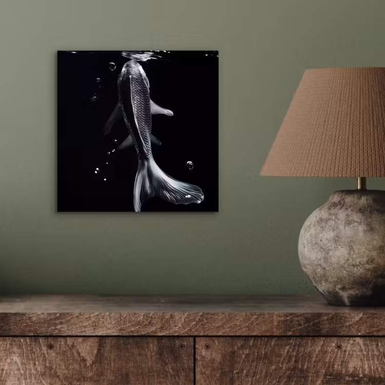 Aluminium schilderij - Koi - Vissen - Water - Zwart — 3