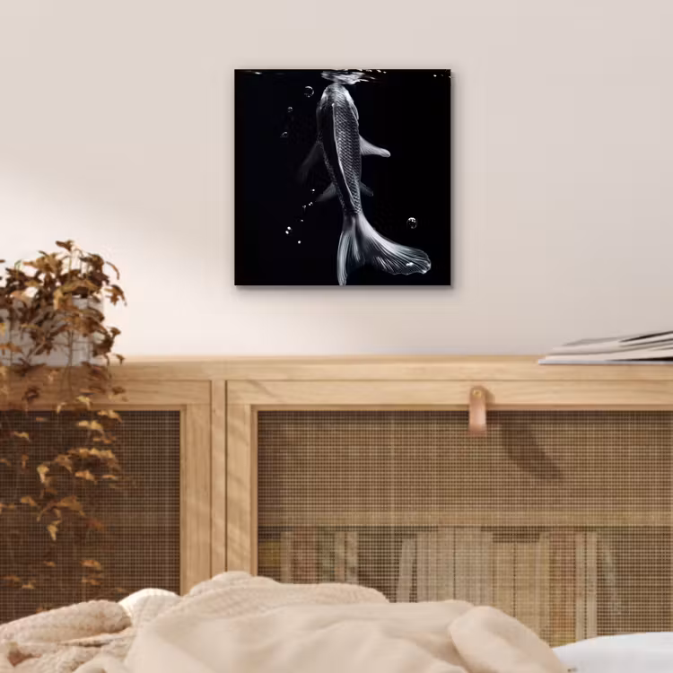 Aluminium schilderij - Koi - Vissen - Water - Zwart — 4
