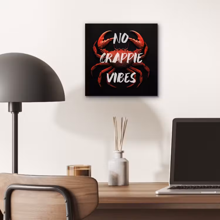 Aluminium schilderij - Krab - Rood - Tekst - Zwart — 6