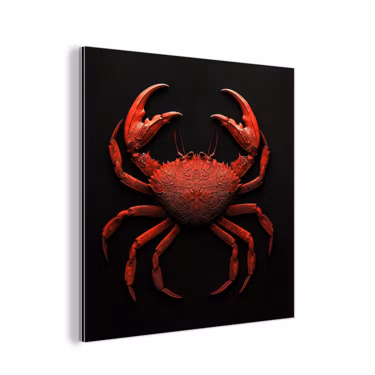 Aluminium schilderij - Krab - Rood - Vissen - Schaaldieren — 1