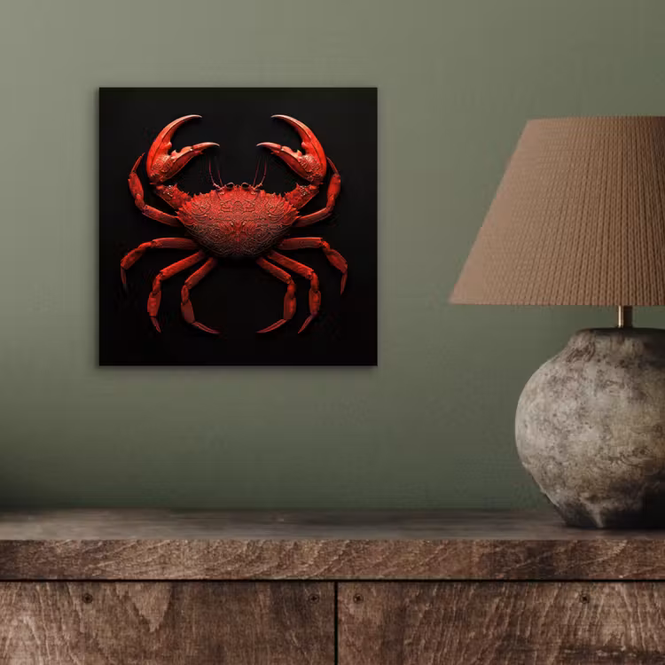 Aluminium schilderij - Krab - Rood - Vissen - Schaaldieren — 3