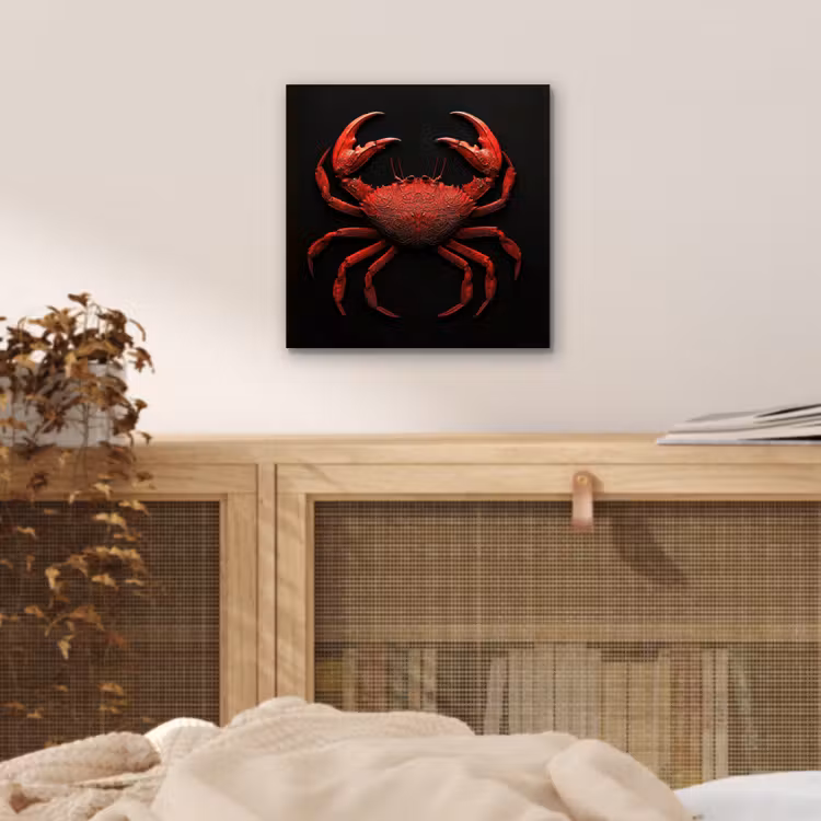 Aluminium schilderij - Krab - Rood - Vissen - Schaaldieren — 4