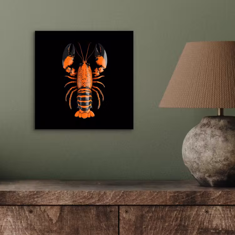 Aluminium schilderij - Kreeft - Oranje - Zwart - Modern — 3