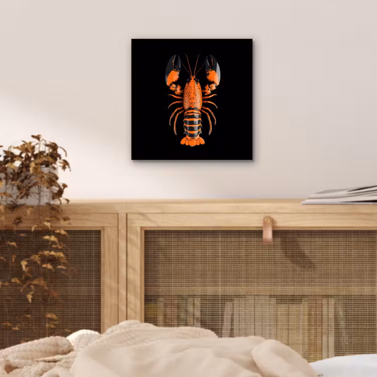 Aluminium schilderij - Kreeft - Oranje - Zwart - Modern — 4