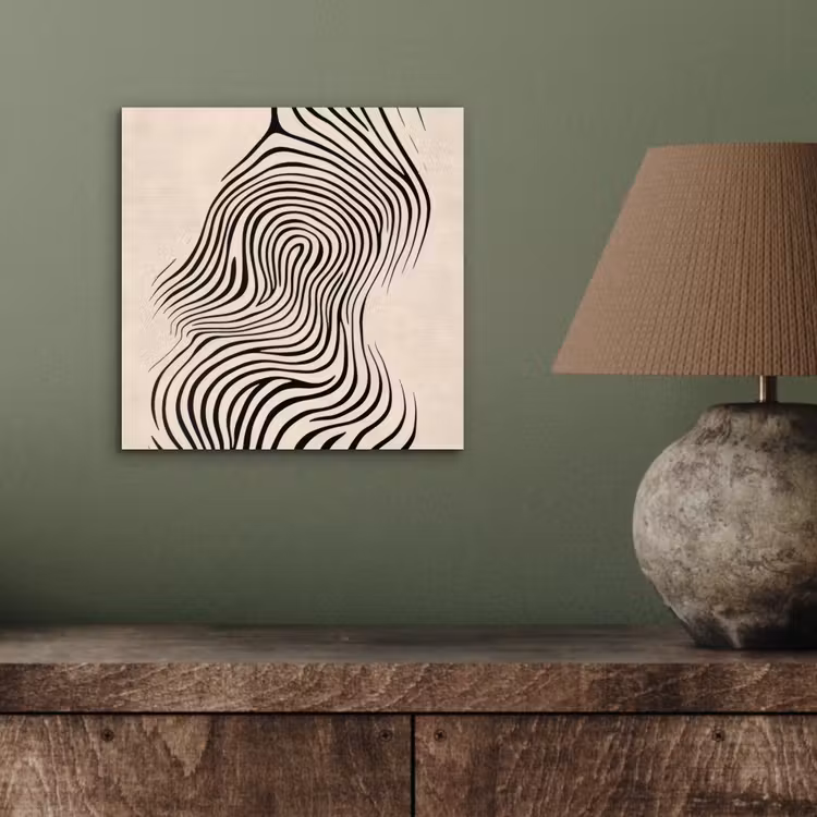 Aluminium schilderij - Lijnen - Abstract - Golvend - Zwart — 3