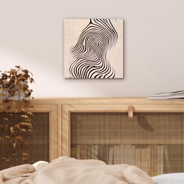 Aluminium schilderij - Lijnen - Abstract - Golvend - Zwart — 4