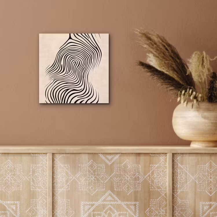 Aluminium schilderij - Lijnen - Abstract - Golvend - Zwart — 5