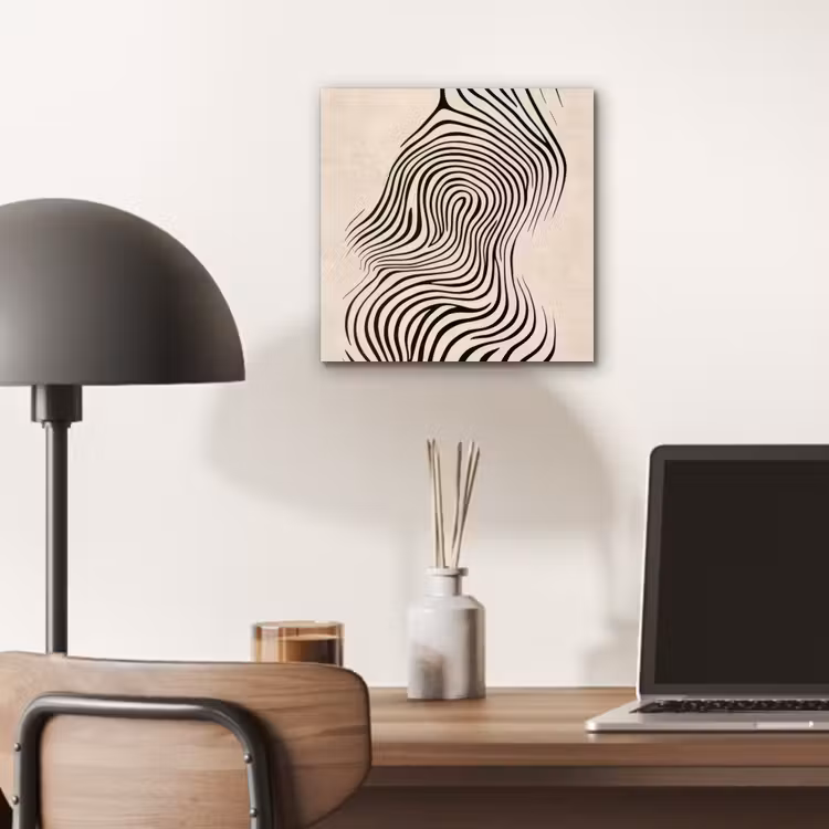 Aluminium schilderij - Lijnen - Abstract - Golvend - Zwart — 6