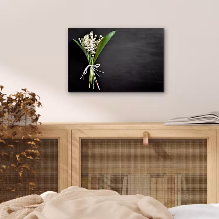 Aluminium schilderij - Lelietjes van dalen - Bloemen - Strik — 4
