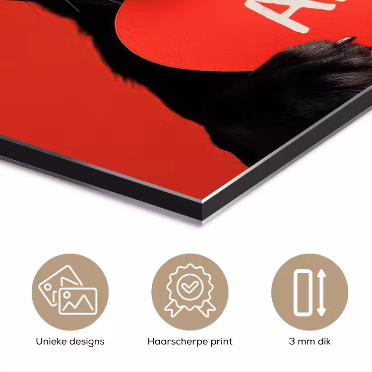 Aluminium schilderij - Amor - Hond - Hartje - Rood — 7