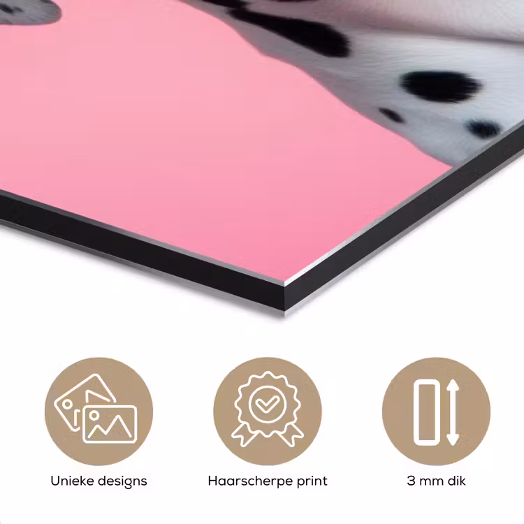 Aluminium schilderij - Hartjes - Hond - Valentijn - Roze — 7