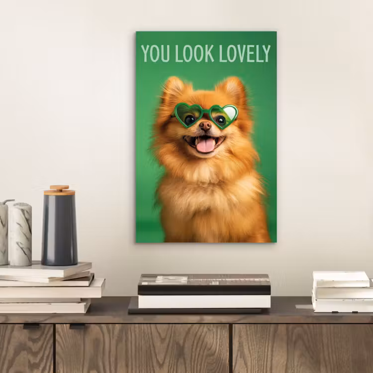 Aluminium schilderij - Hond - Zonnebril - Valentijn - Love — 2