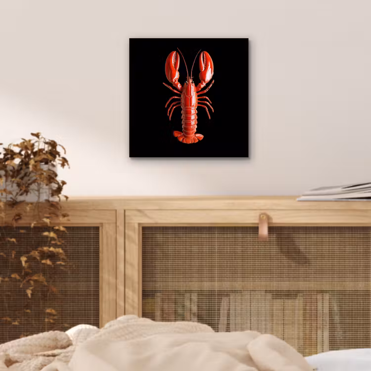 Aluminium schilderij - Kreeft - Glossier Rood - Zwart — 4