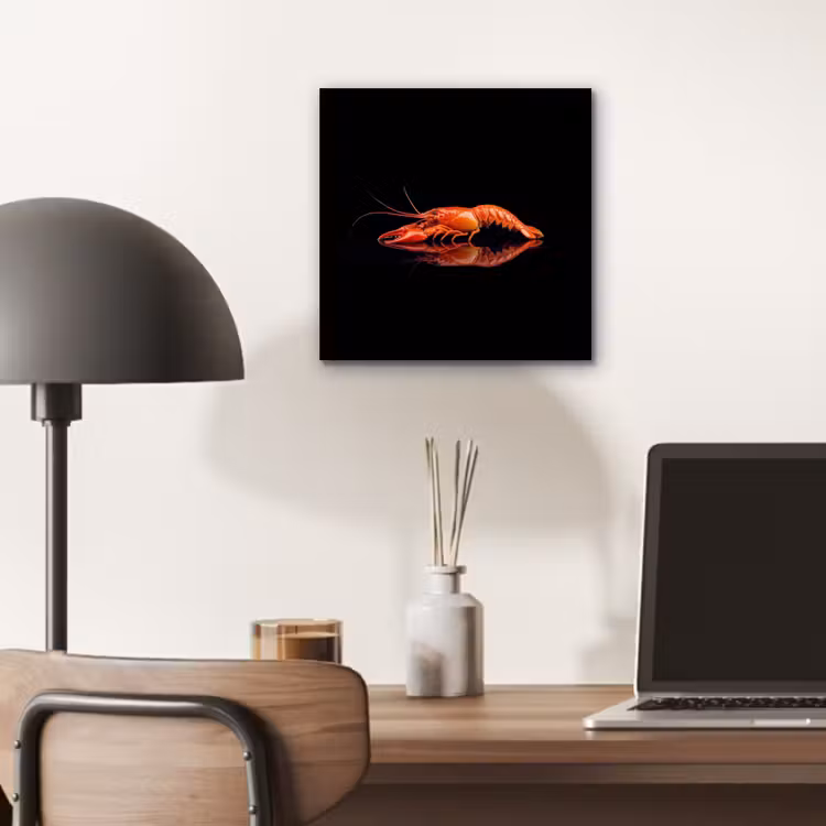 Aluminium schilderij - Kreeft - Oranje - Zwart - Opvallend — 6