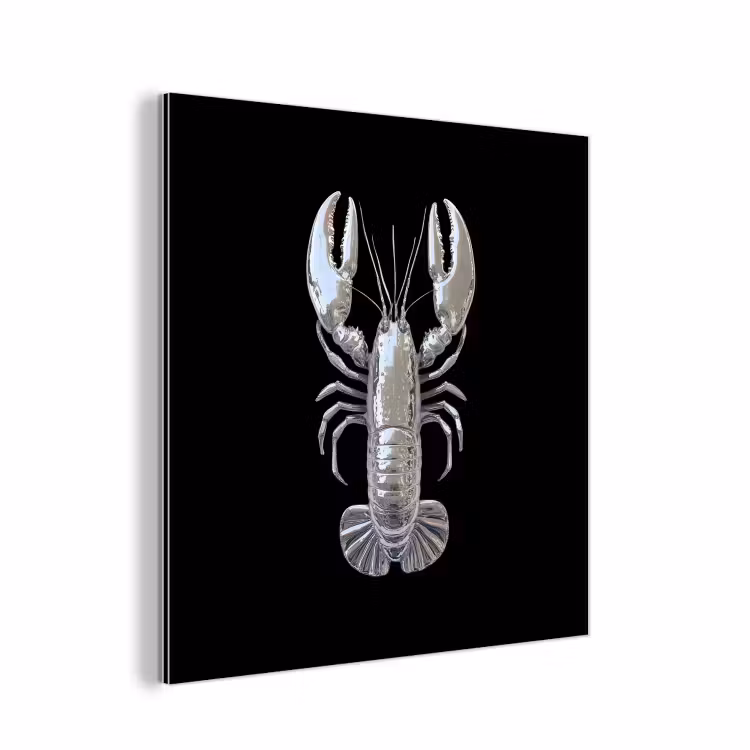 Aluminium schilderij - Kreeft - Zilver - Metallic - Luxe — 1