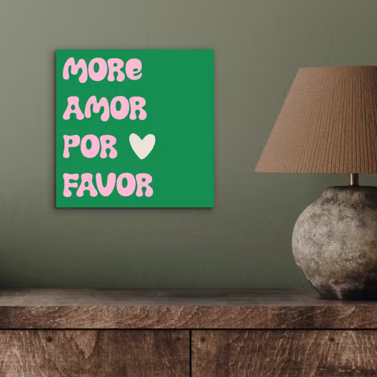 Aluminium schilderij - Amor - Valentijn - Groen - Tekst — 3