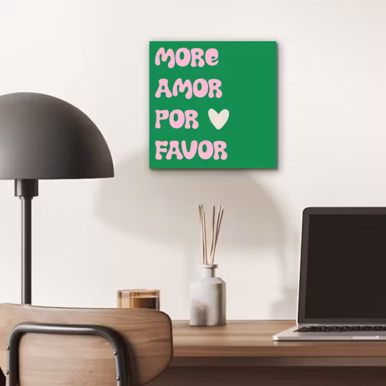 Aluminium schilderij - Amor - Valentijn - Groen - Tekst — 6