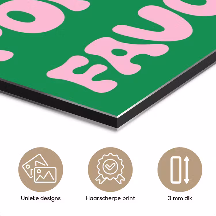 Aluminium schilderij - Amor - Valentijn - Groen - Tekst — 7