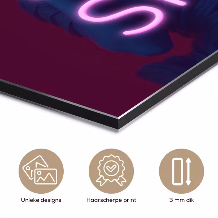 Aluminium schilderij - Buste - Neon - LED - Letters — 7