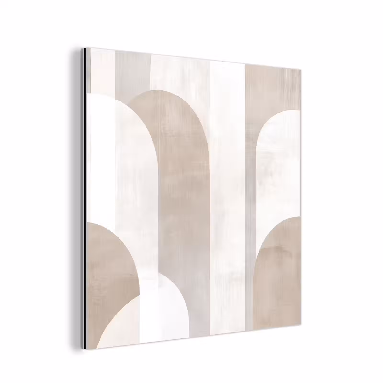 Aluminium schilderij - Abstracte bogen - Modern - Beige — 1