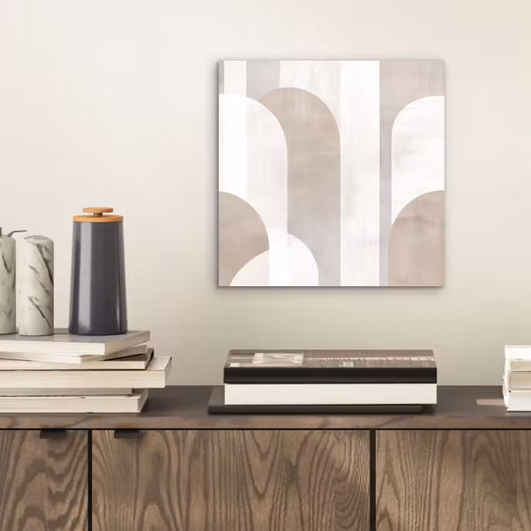 Aluminium schilderij - Abstracte bogen - Modern - Beige — 2