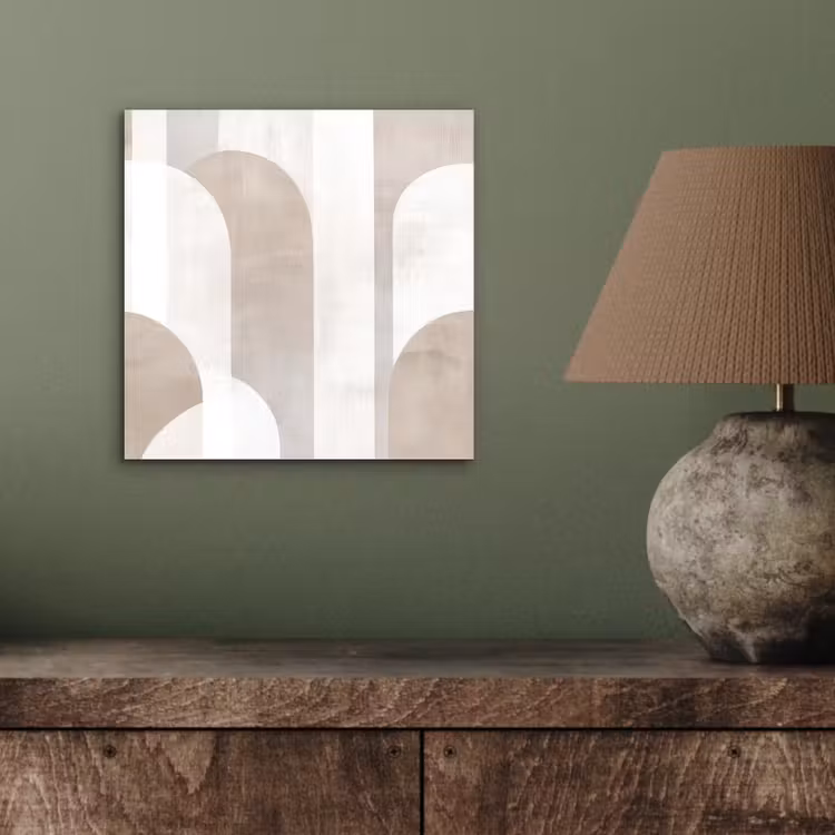 Aluminium schilderij - Abstracte bogen - Modern - Beige — 3