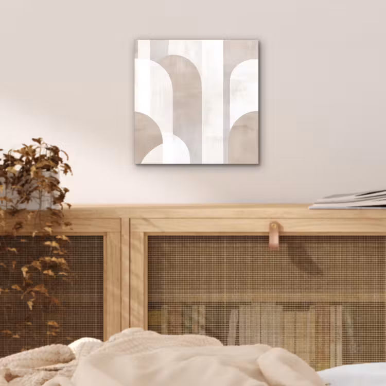 Aluminium schilderij - Abstracte bogen - Modern - Beige — 4