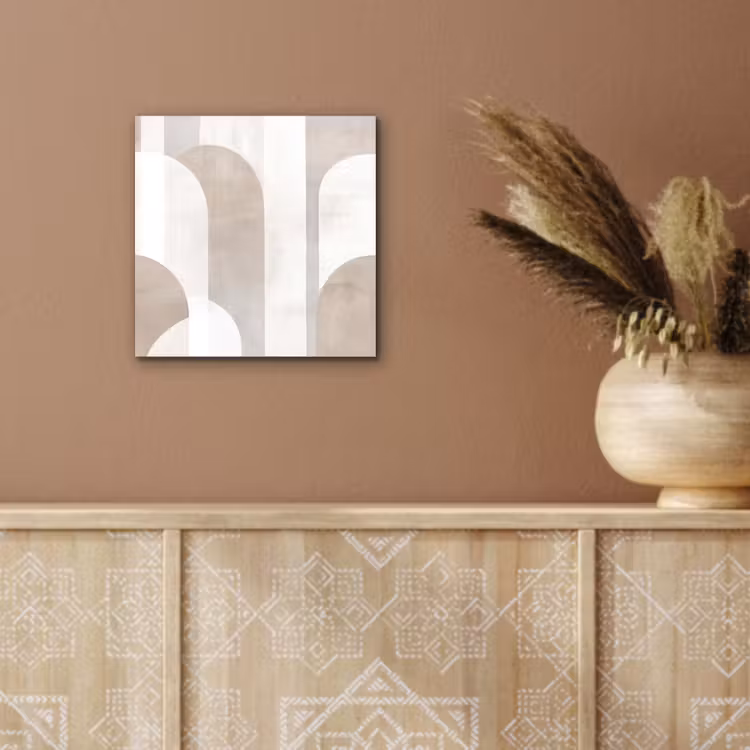 Aluminium schilderij - Abstracte bogen - Modern - Beige — 5