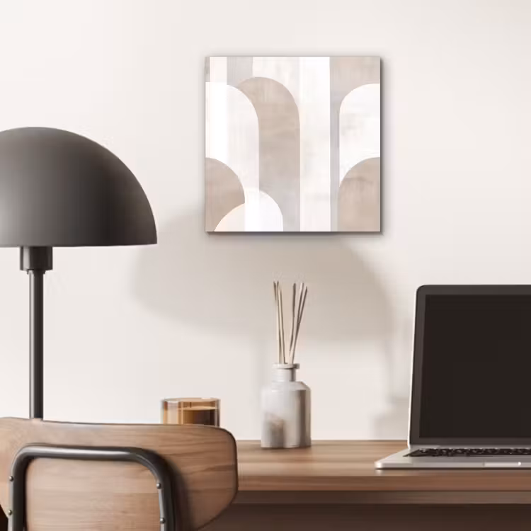 Aluminium schilderij - Abstracte bogen - Modern - Beige — 6