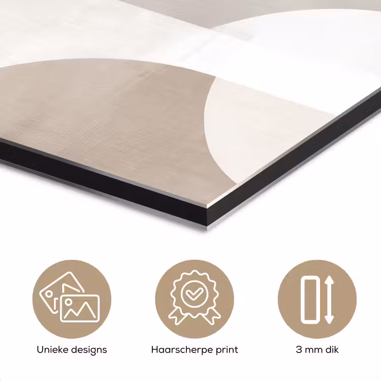 Aluminium schilderij - Abstracte bogen - Modern - Beige — 7