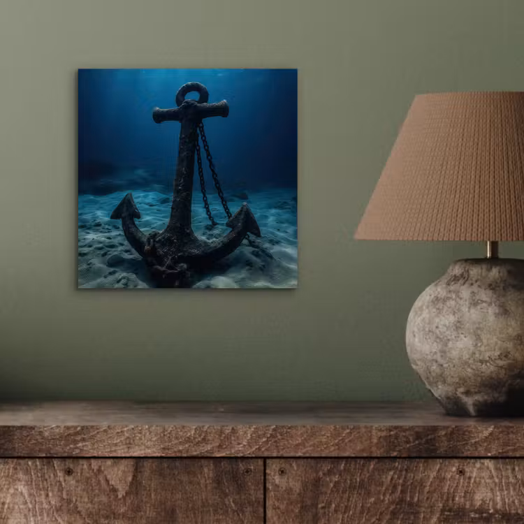 Aluminium schilderij - Anker - Ijzer - Zeebodem - Zand — 3