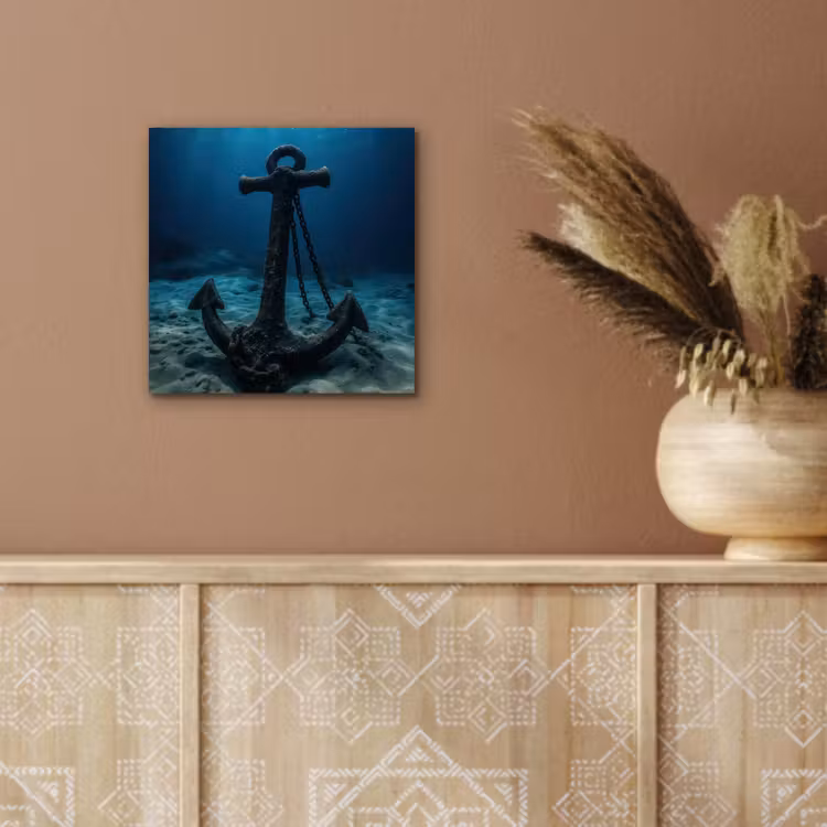 Aluminium schilderij - Anker - Ijzer - Zeebodem - Zand — 5
