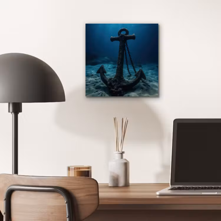 Aluminium schilderij - Anker - Ijzer - Zeebodem - Zand — 6
