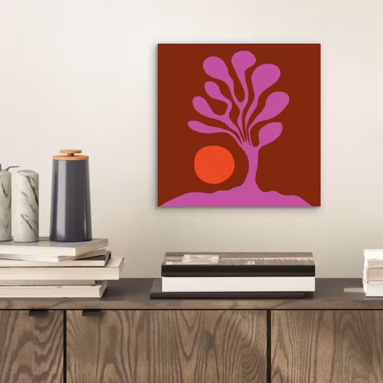 Aluminium schilderij - Boom - Paars - Cirkel - Vloeiend — 2