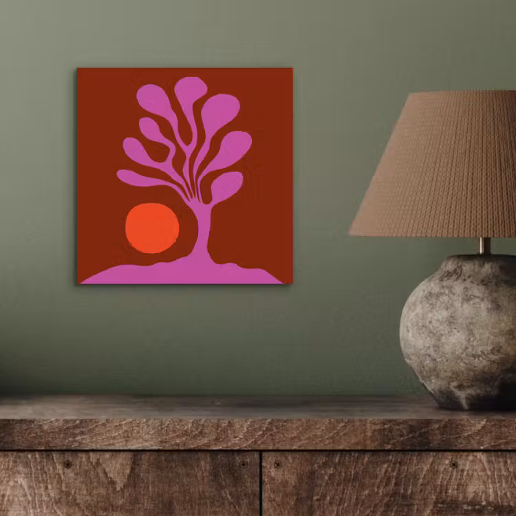 Aluminium schilderij - Boom - Paars - Cirkel - Vloeiend — 3
