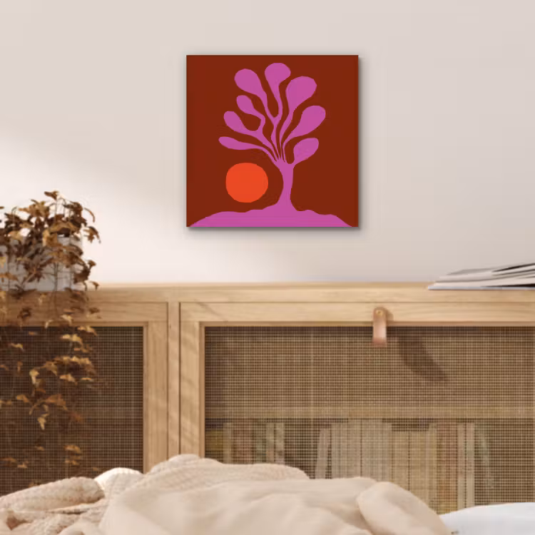 Aluminium schilderij - Boom - Paars - Cirkel - Vloeiend — 4