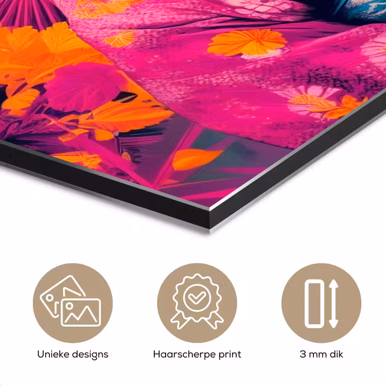 Aluminium schilderij - Kimono - Roze - Panda - Bloemenkroon — 7