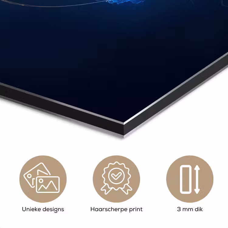 Aluminium schilderij - Kwal - Lichtgevend - Tentakels - Blauw — 7