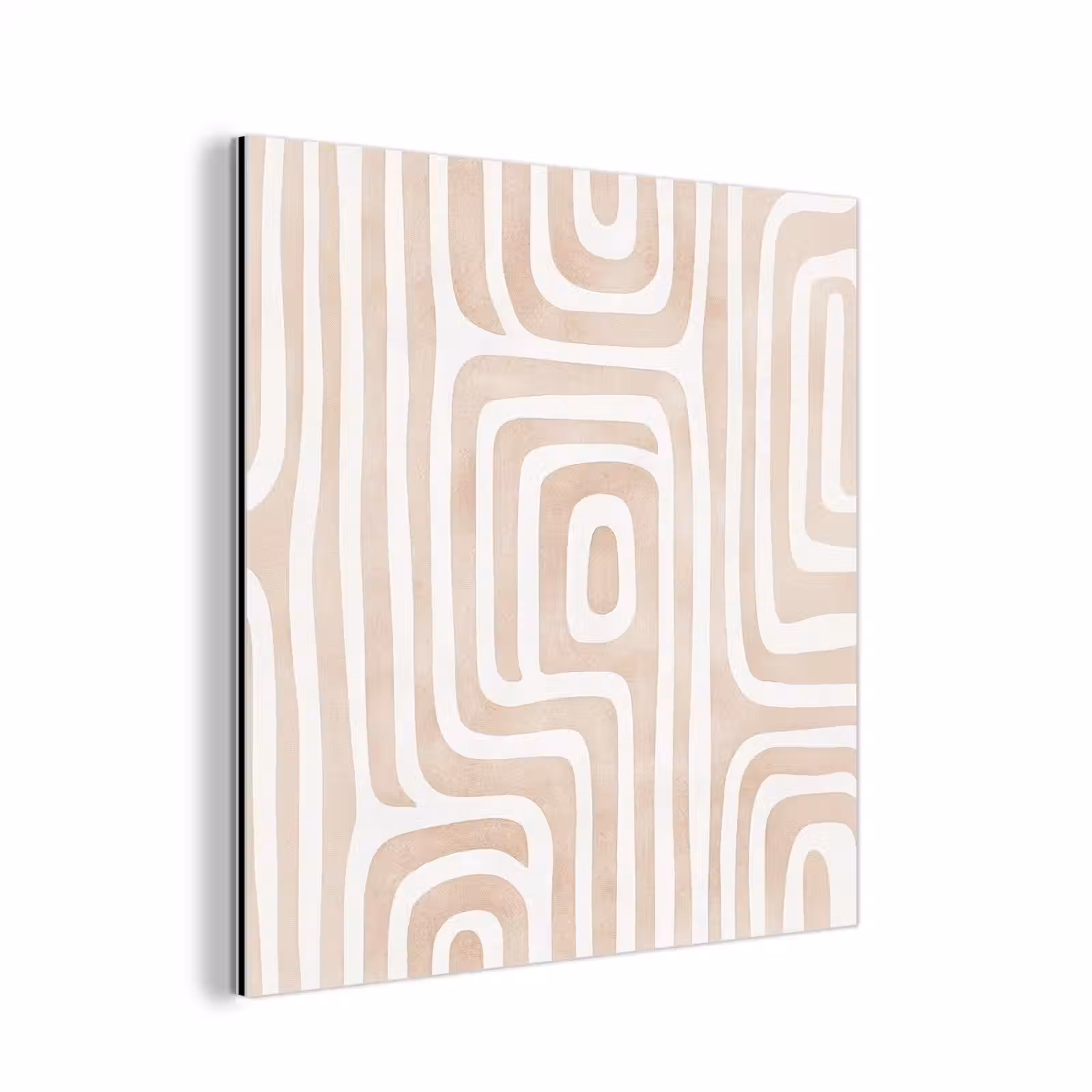 Aluminium schilderij - Decoratief - Labyrint - Beige — 1