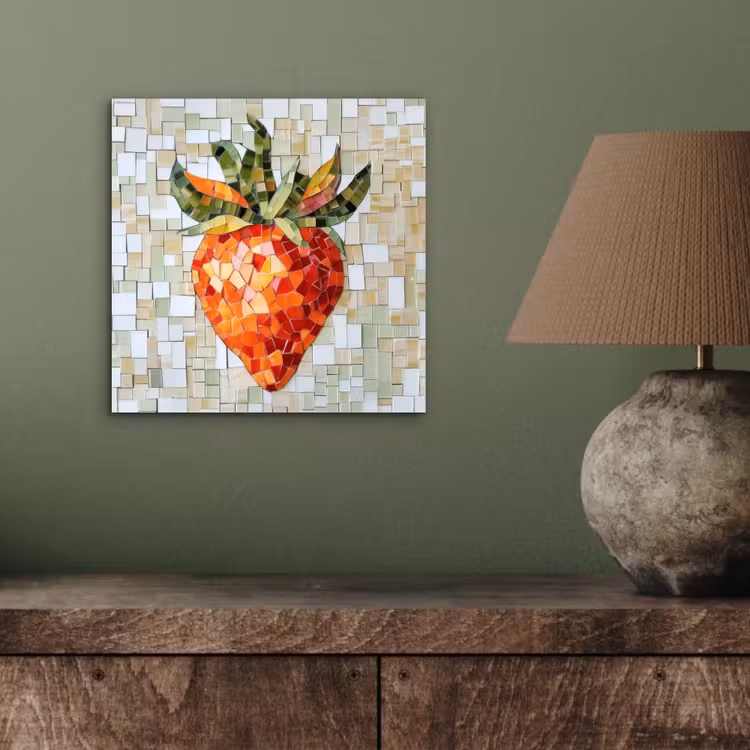 Aluminium schilderij - Aardbei - Rood - Mozaïek - Fruit — 3