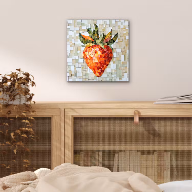 Aluminium schilderij - Aardbei - Rood - Mozaïek - Fruit — 4