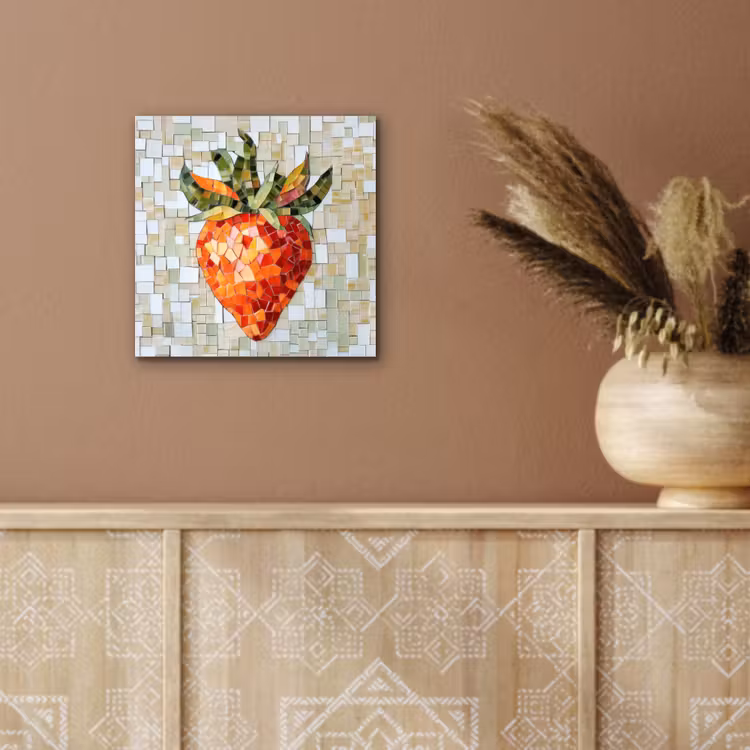 Aluminium schilderij - Aardbei - Rood - Mozaïek - Fruit — 5