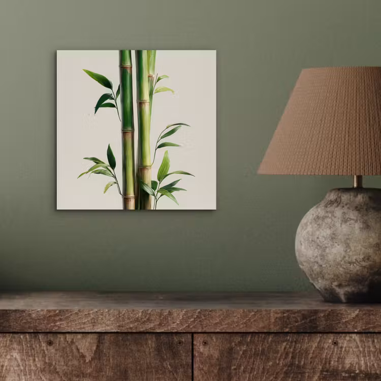 Aluminium schilderij - Bamboestengels - Sierlijk - Groen — 3