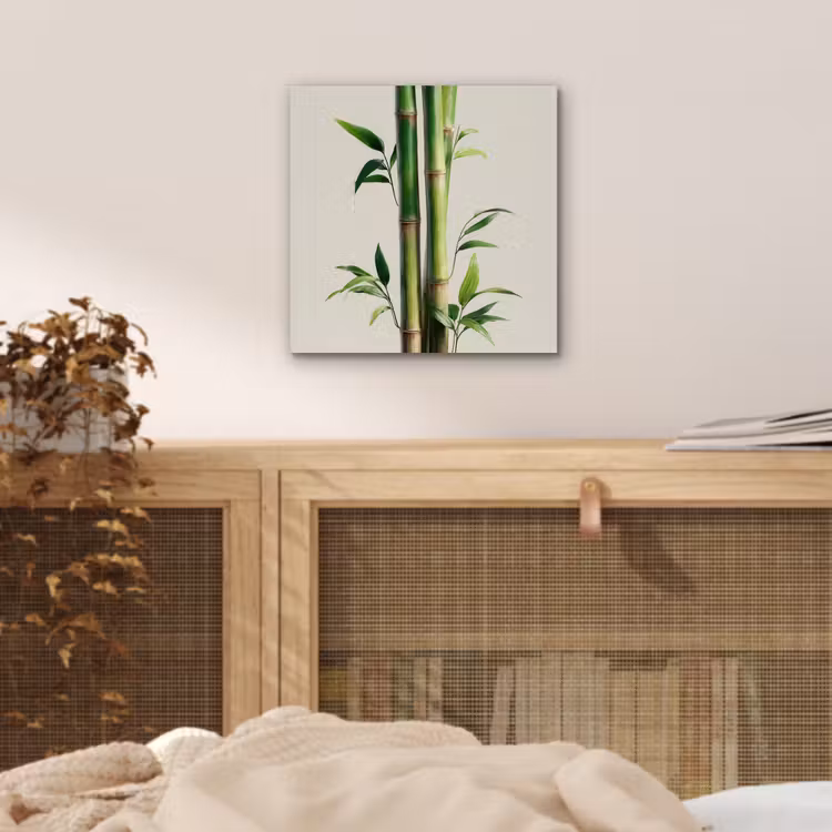 Aluminium schilderij - Bamboestengels - Sierlijk - Groen — 4