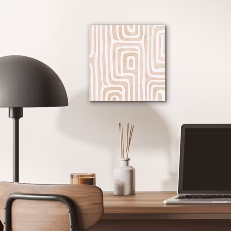 Aluminium schilderij - Decoratief - Labyrint - Beige — 6