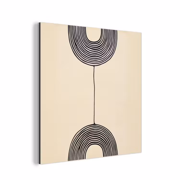 Aluminium schilderij - Geometrische bogen - Minimalistisch - Symmetrisch — 1