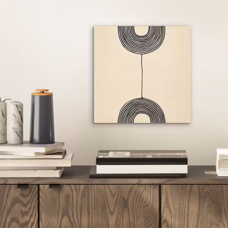 Aluminium schilderij - Geometrische bogen - Minimalistisch - Symmetrisch — 2