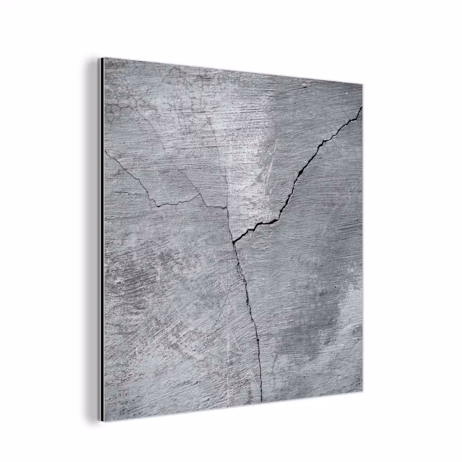 Aluminium schilderij - Beton - Grijs - Scheur — 1
