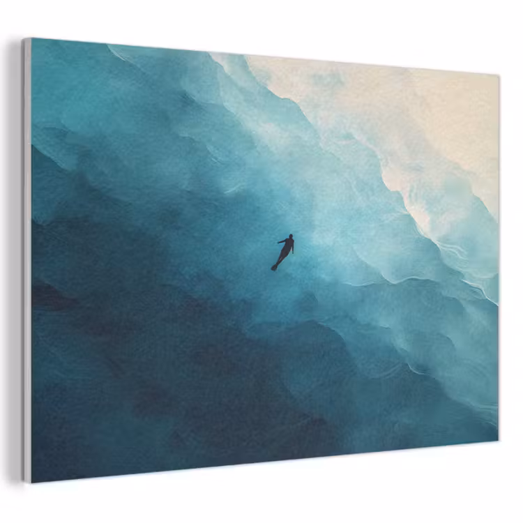 Akoestisch schilderij - Zee - Silhouet - Abstract - Blauw — 1